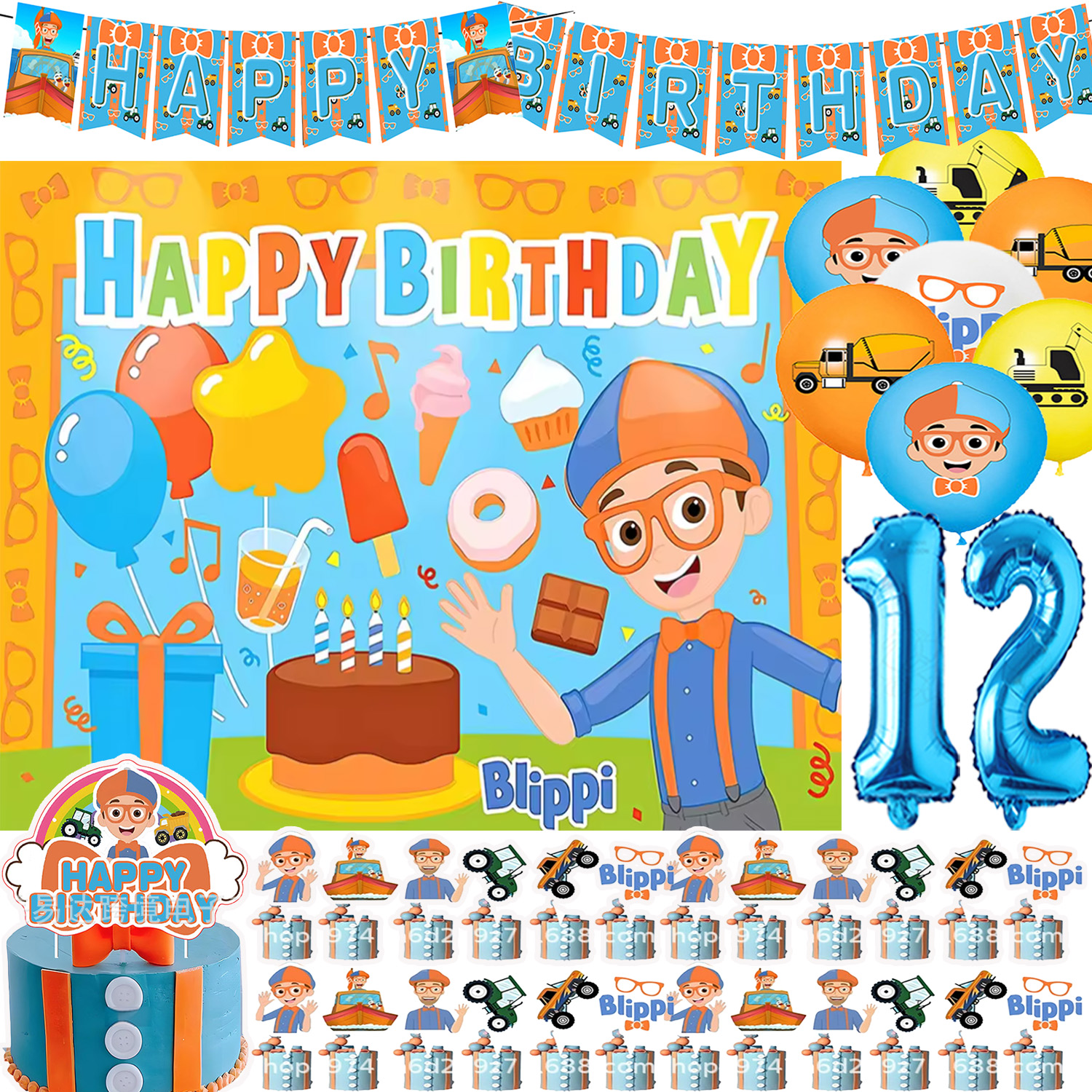Kids Education Banner - Early Education TV Theme Birthday Party