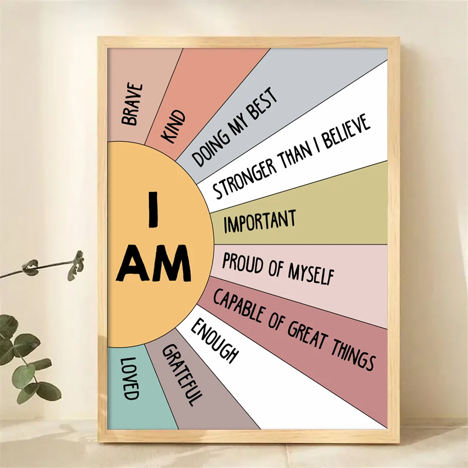 Kids Education Quotes - 1PCS Educational Sun Colorful Positive Affirmation