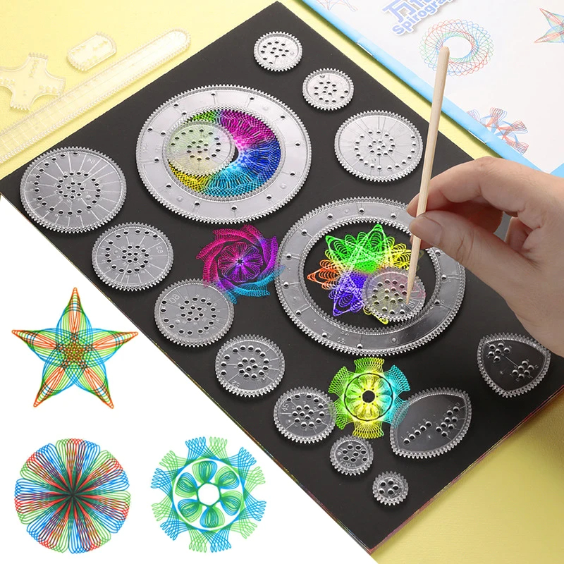 Kids Education Template - Funny Spirograph Drawing Toys Set Creative