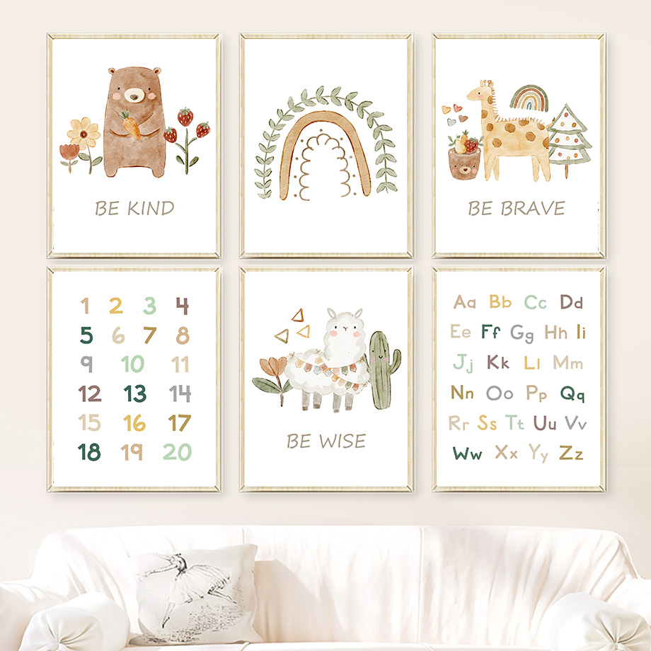 Kids Education Quotes - Neutral Nursery Wall Art Educational Kids