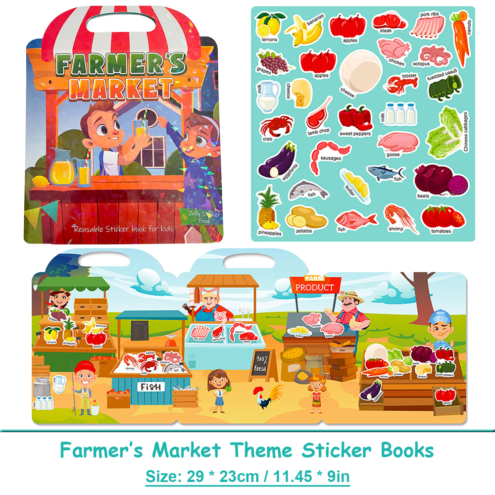 Kids Education News - Farmer’s Market Theme Jelly Stickers Toys