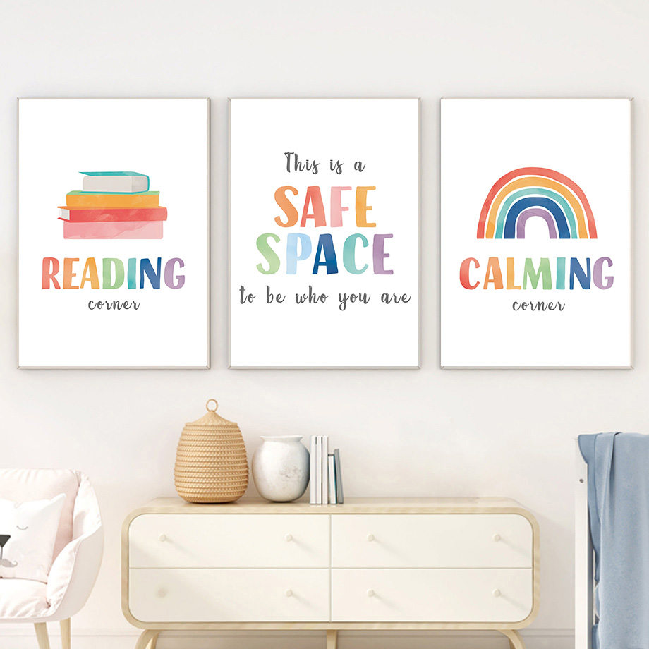 Rainbow Classroom Wall Art Edu - Kids Education Quotes avaliação e preço