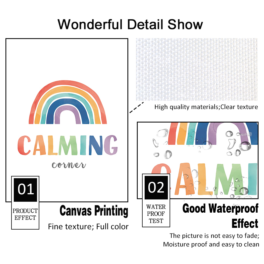 Rainbow Classroom Wall Art Edu - Kids Education Quotes avaliação e preço