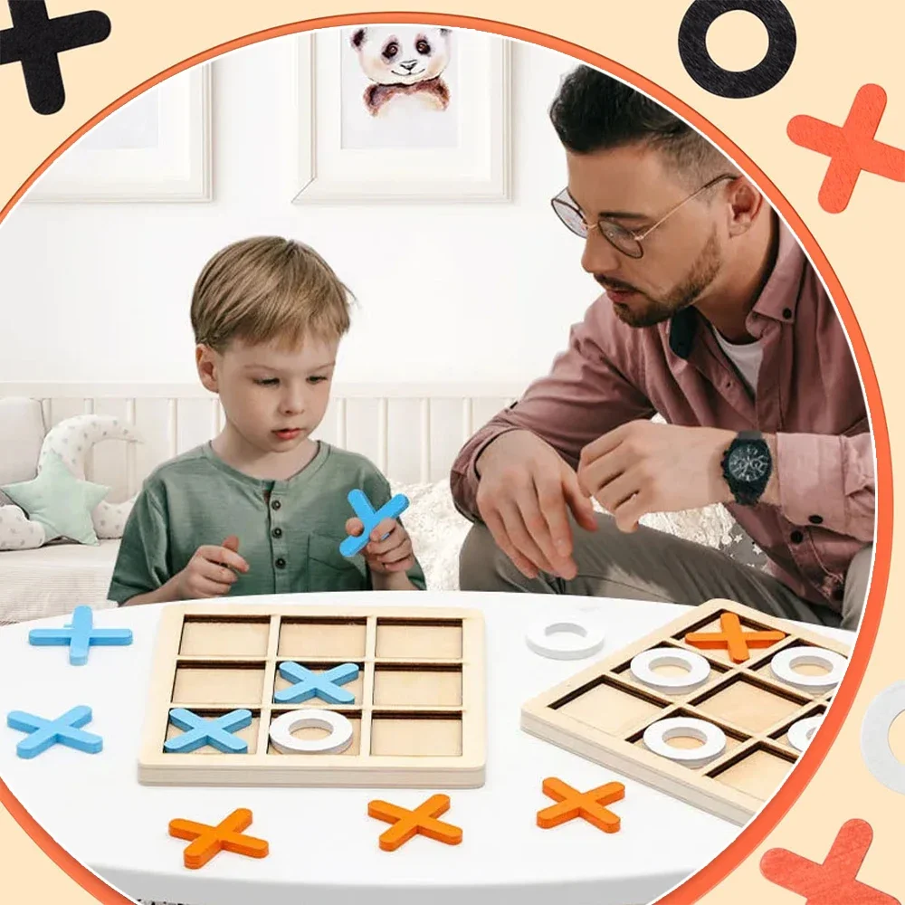 Wooden XO Tic Tac Toe Game Min - Kids Educational Box avaliação e preço