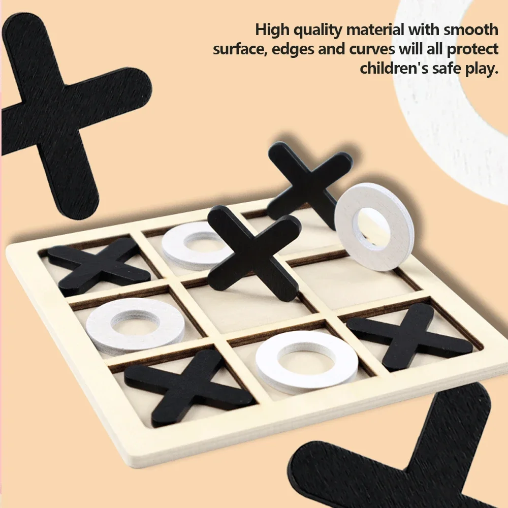 Wooden XO Tic Tac Toe Game Min - Kids Educational Box avaliação e preço