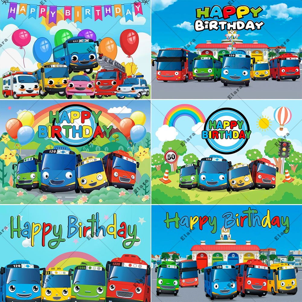Cartoon Anime The Little Bus K - Kids Education Banner avaliação e preço