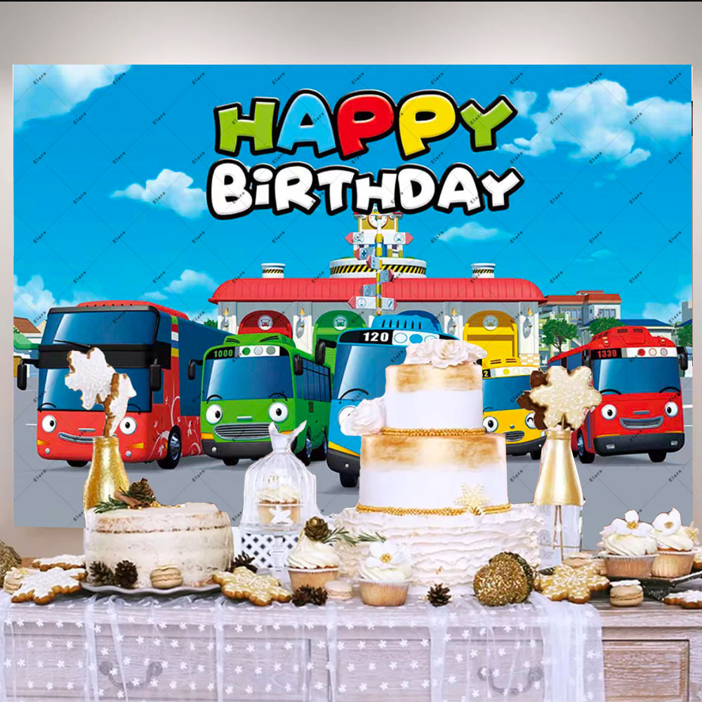 Cartoon Anime The Little Bus K - Kids Education Banner avaliação e preço