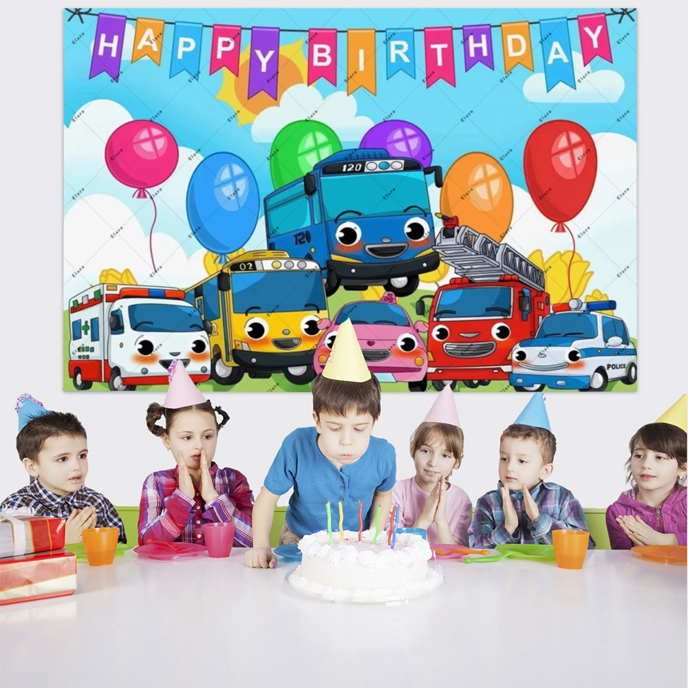 Cartoon Anime The Little Bus K - Kids Education Banner avaliação e preço