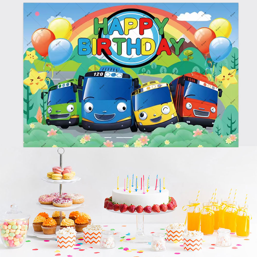 Cartoon Anime The Little Bus K - Kids Education Banner avaliação e preço