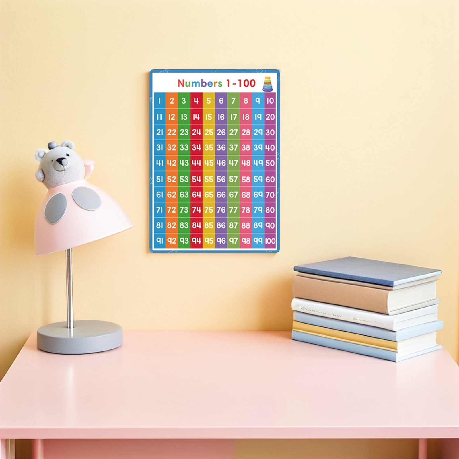 2Pcs Alphabet Numbers Poster H - Kids Definition Of Education avaliação e preço