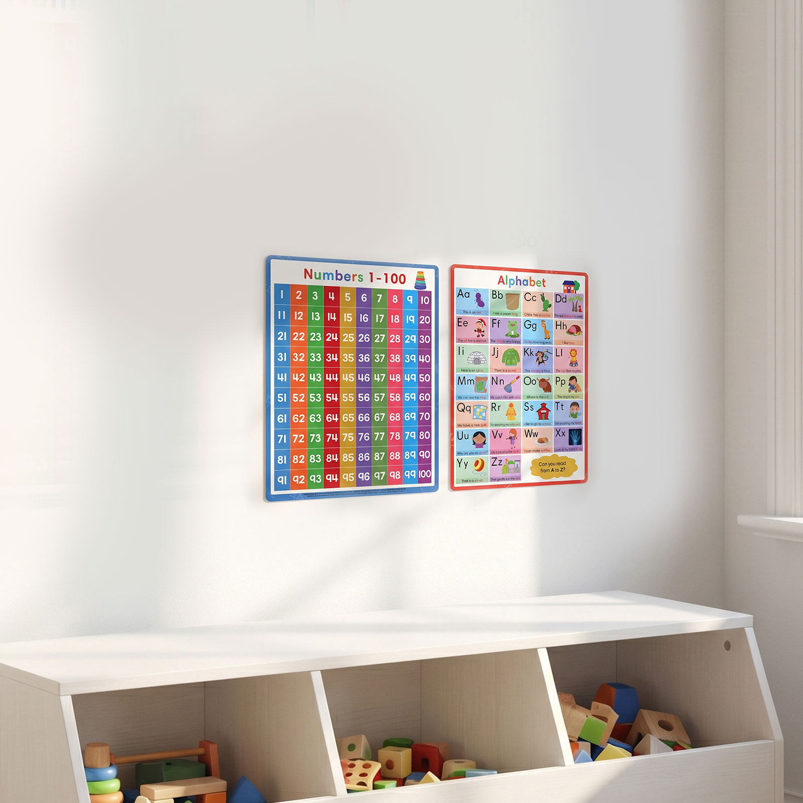 2Pcs Alphabet Numbers Poster H - Kids Definition Of Education avaliação e preço