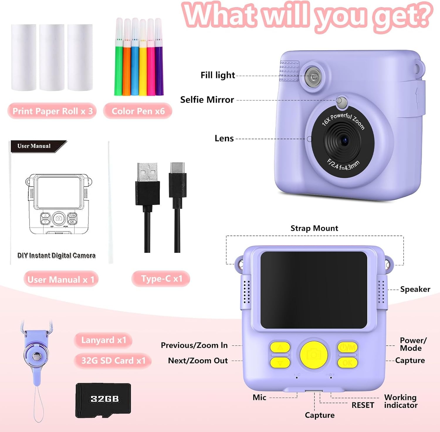 InstantPrint Camera for Kids C - Kids Education News avaliação e preço