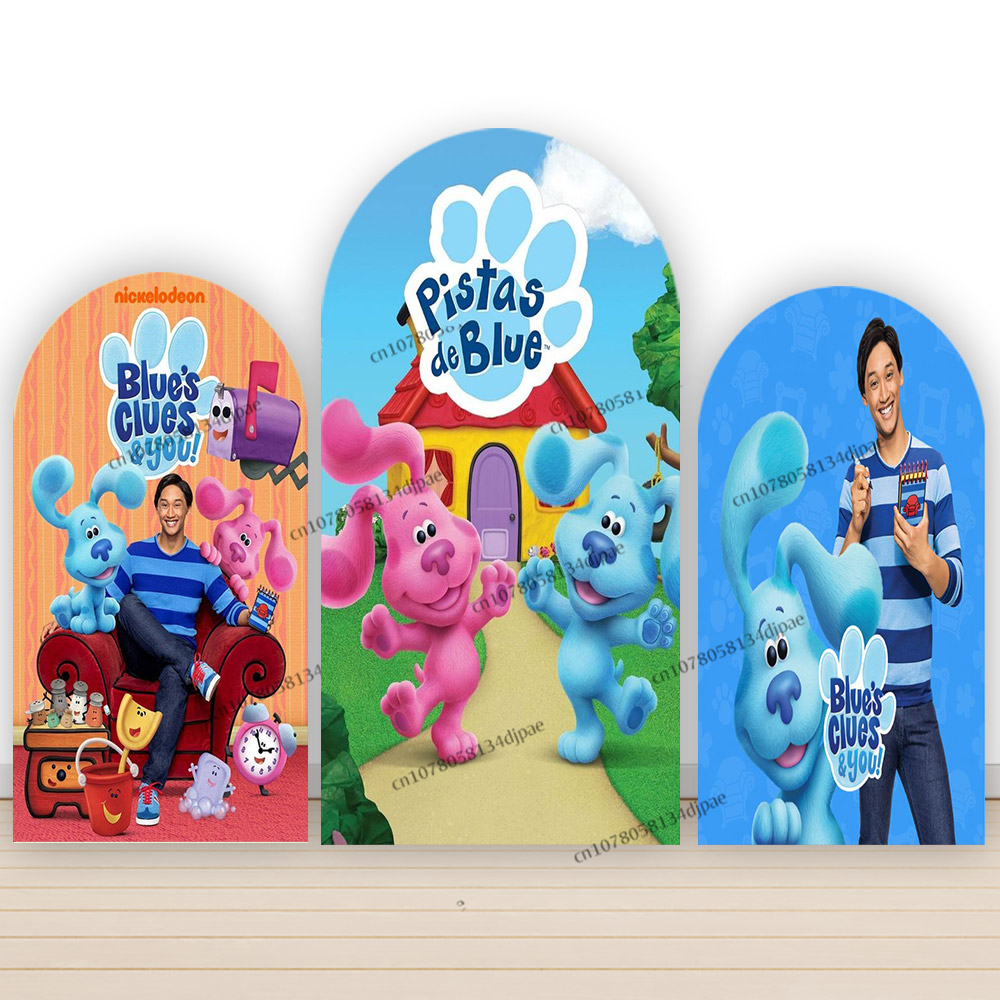 Blue Clues Arch Backdrop Photo - Kids Education Banner avaliação e preço