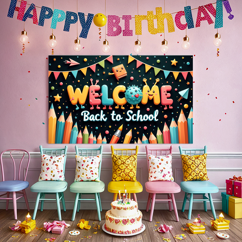 Back To School Banner Colorful - Kids Education Banner avaliação e preço