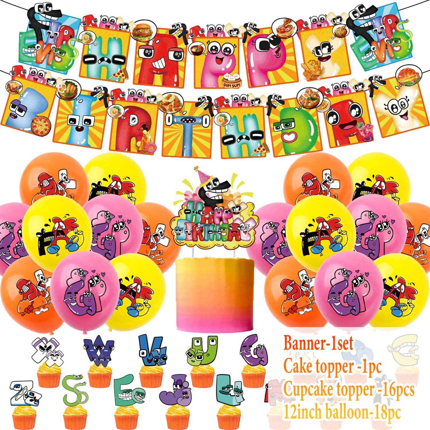 Alphabet Lore Theme Kids Birth - Kids Education Banner avaliação e preço