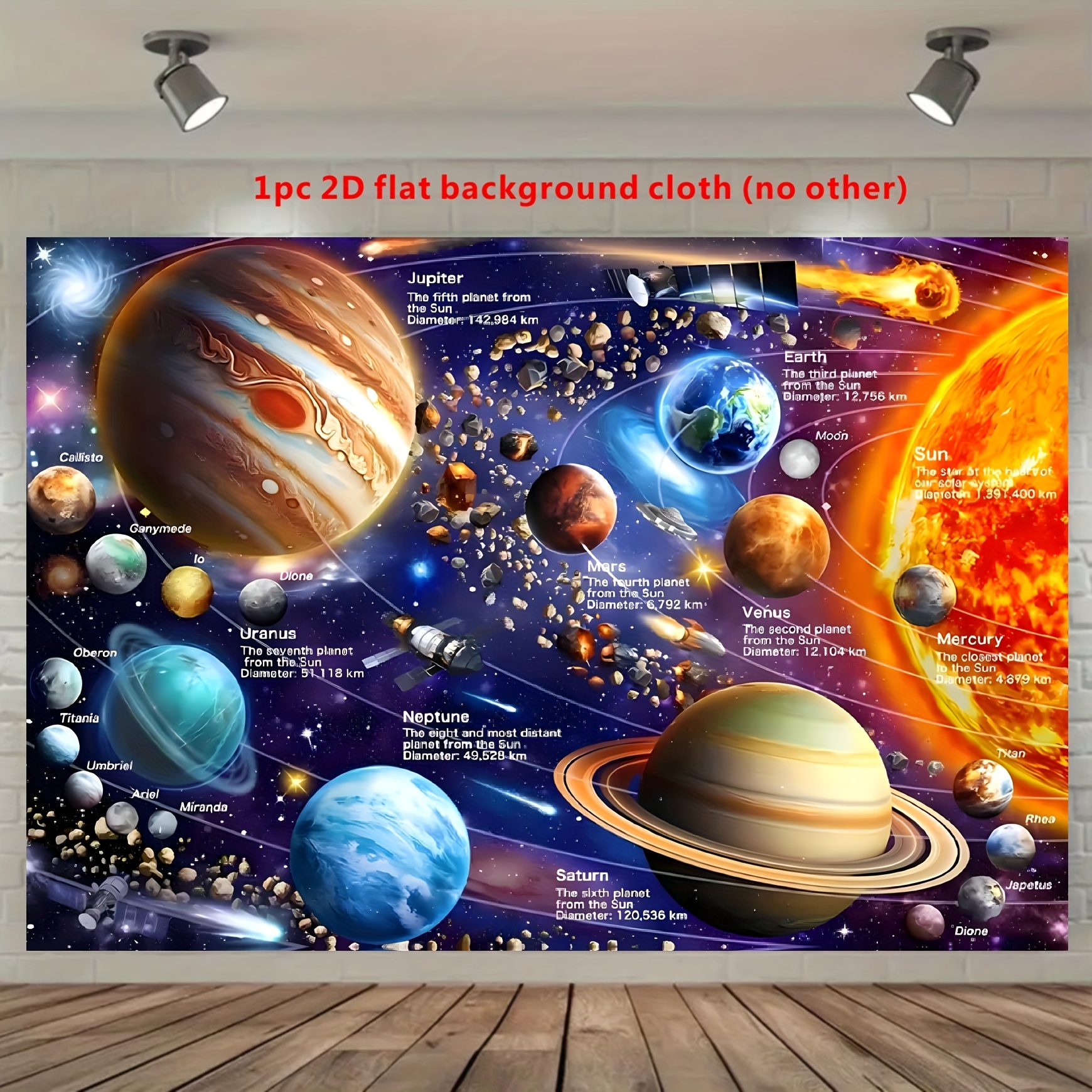 Solar System Tapestry Space Pl - Kids Education Banner avaliação e preço