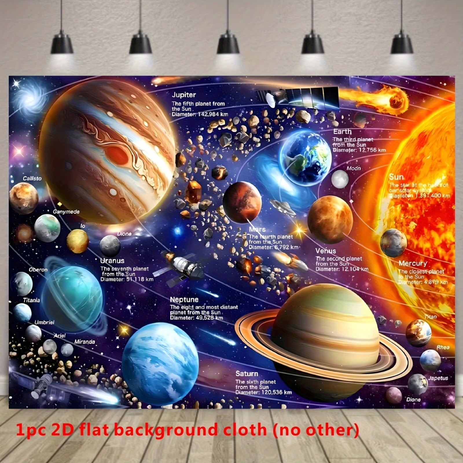 Solar System Tapestry Space Pl - Kids Education Banner avaliação e preço