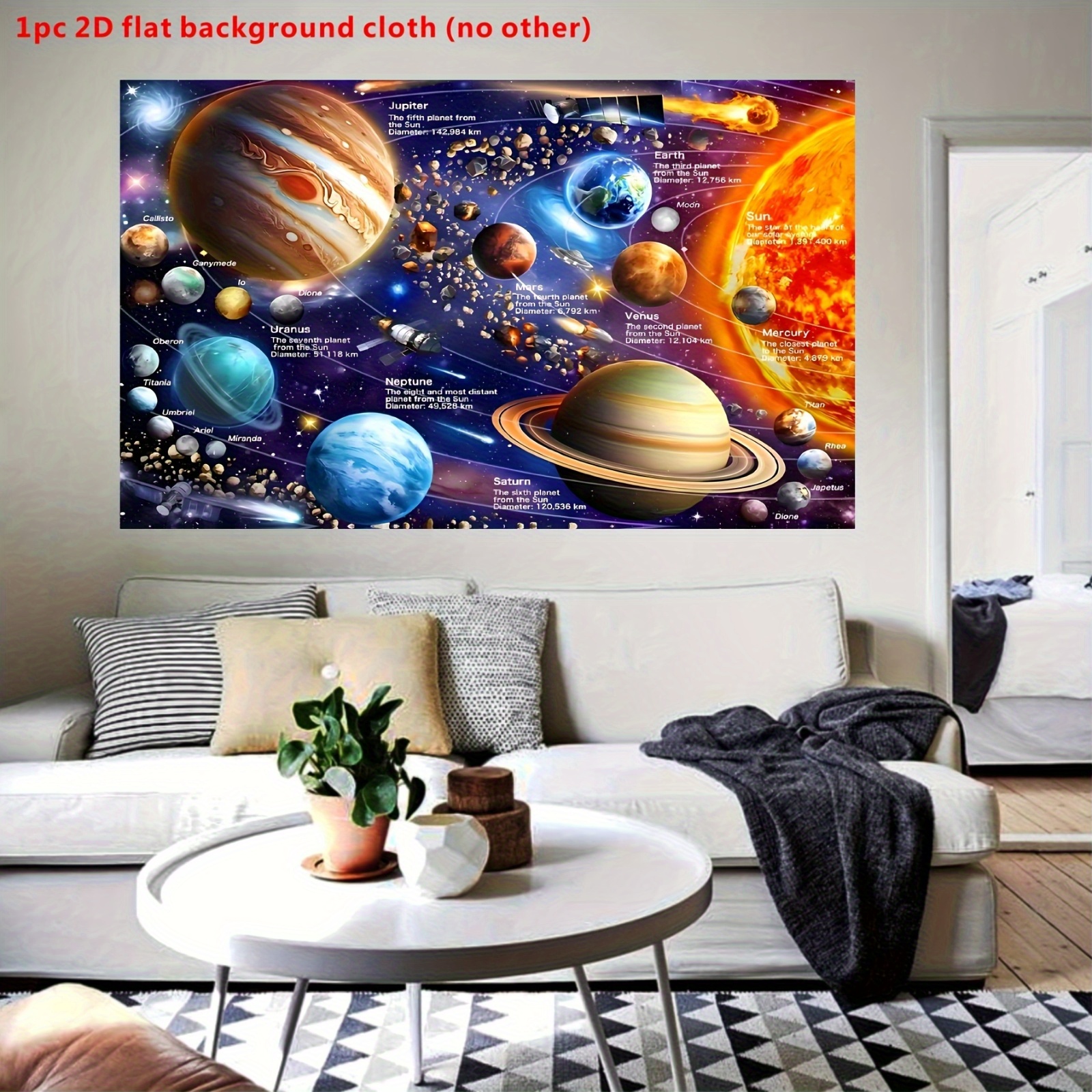 Solar System Tapestry Space Pl - Kids Education Banner avaliação e preço