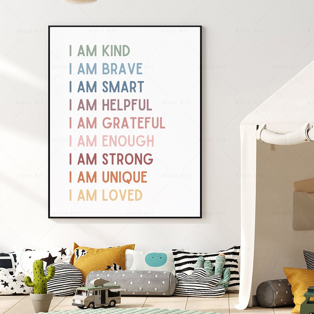 Affirmations for Kids Room Pos - Kids Education Quotes avaliação e preço