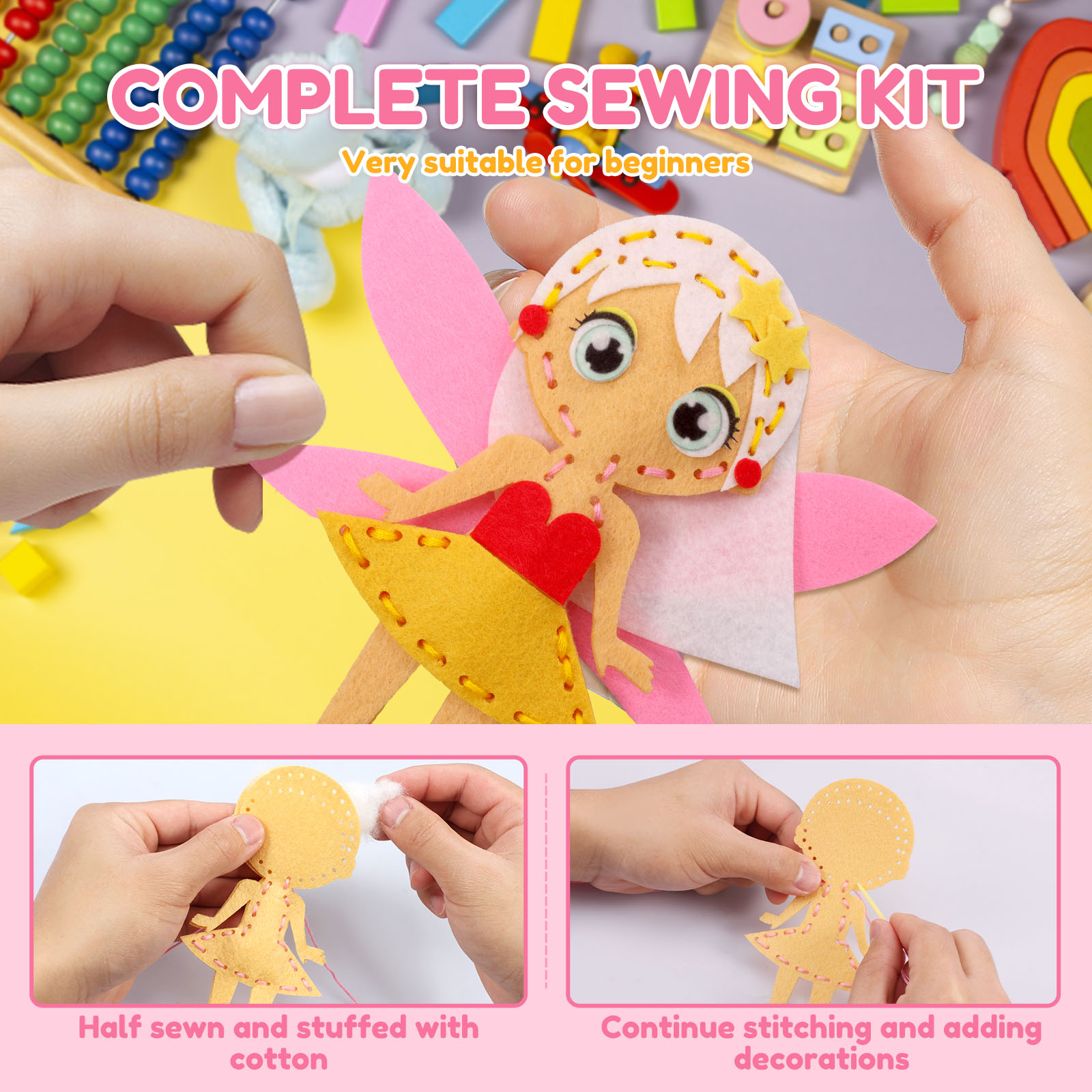 Kids Sewing Kit Complete Begin - Kids Education Meaning avaliação e preço