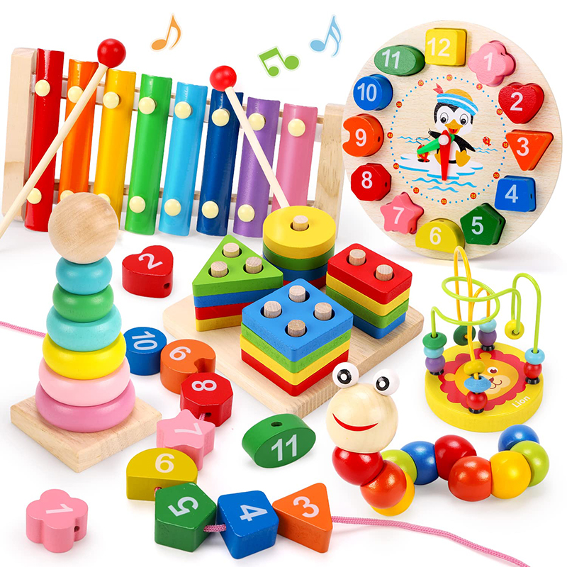 5-6pcs/set Montessori Wooden T - Kids Educational Box avaliação e preço