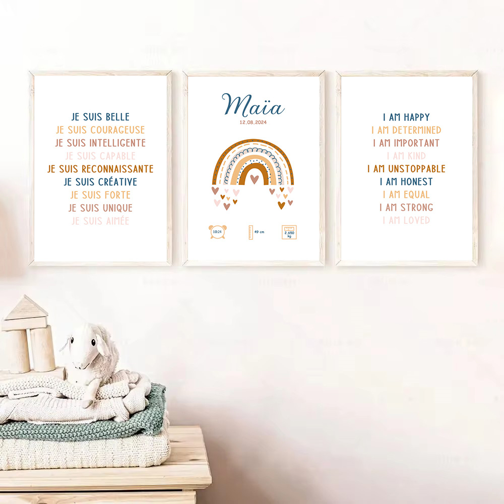 Custom Baby Name Birth Poster  - Kids Education Quotes avaliação e preço