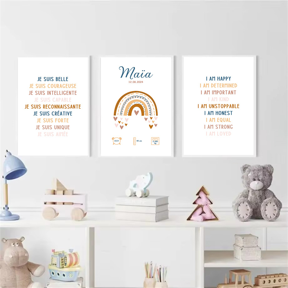 Custom Baby Name Birth Poster  - Kids Education Quotes avaliação e preço