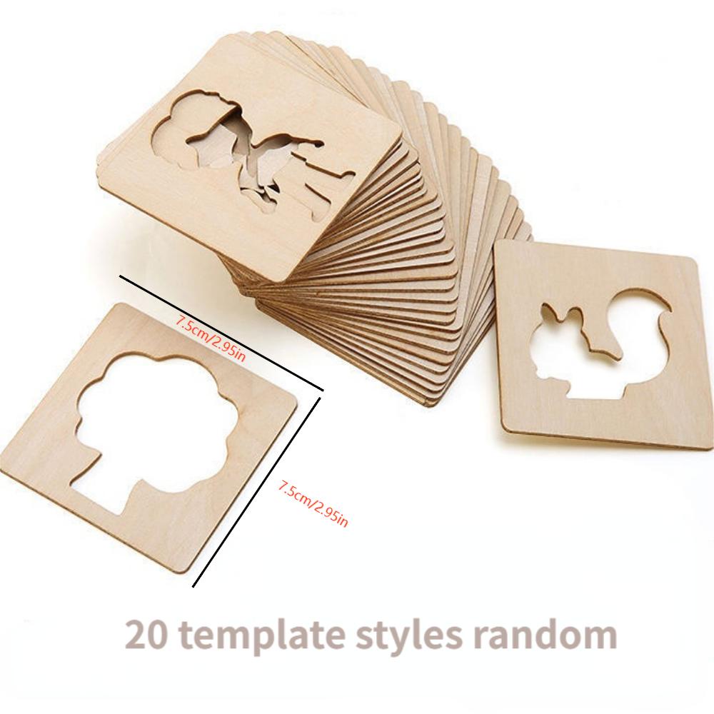 20pcs Kids Drawing Toys Wooden - Kids Education Template avaliação e preço