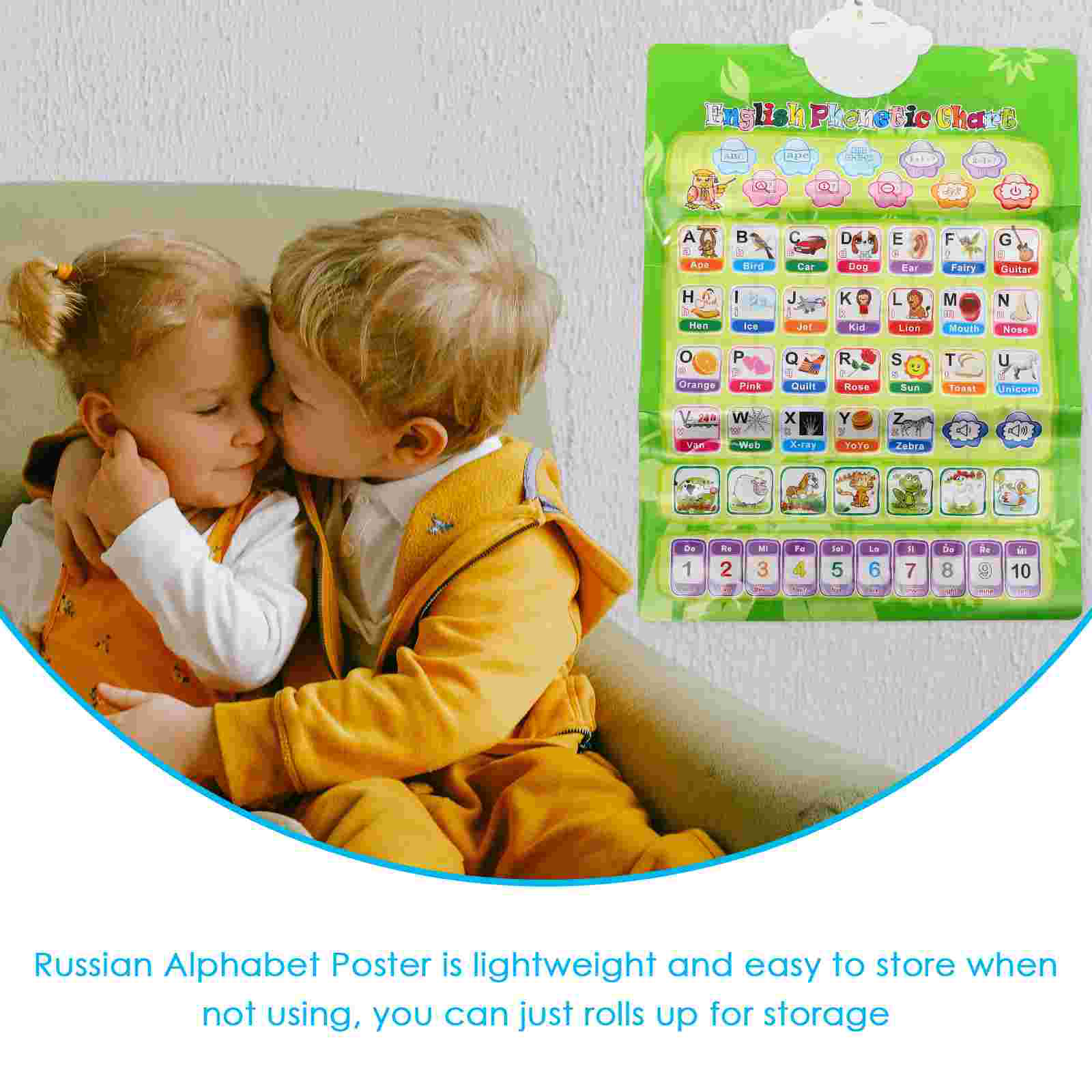 1Pc Russian English Bilingual  - Kids Education Banner avaliação e preço