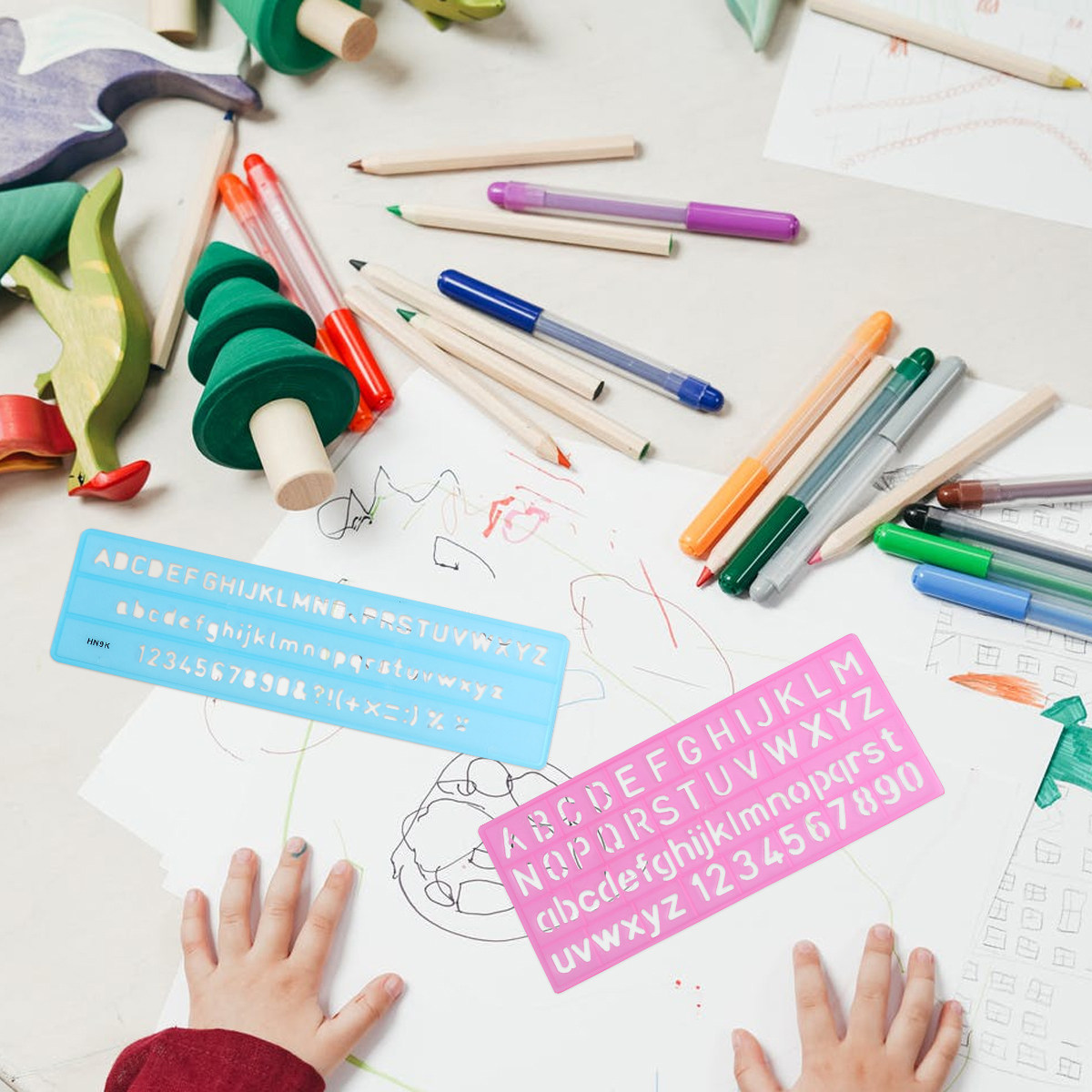 4Pcs Colorful Alphabet Graffit - Kids Education Template avaliação e preço