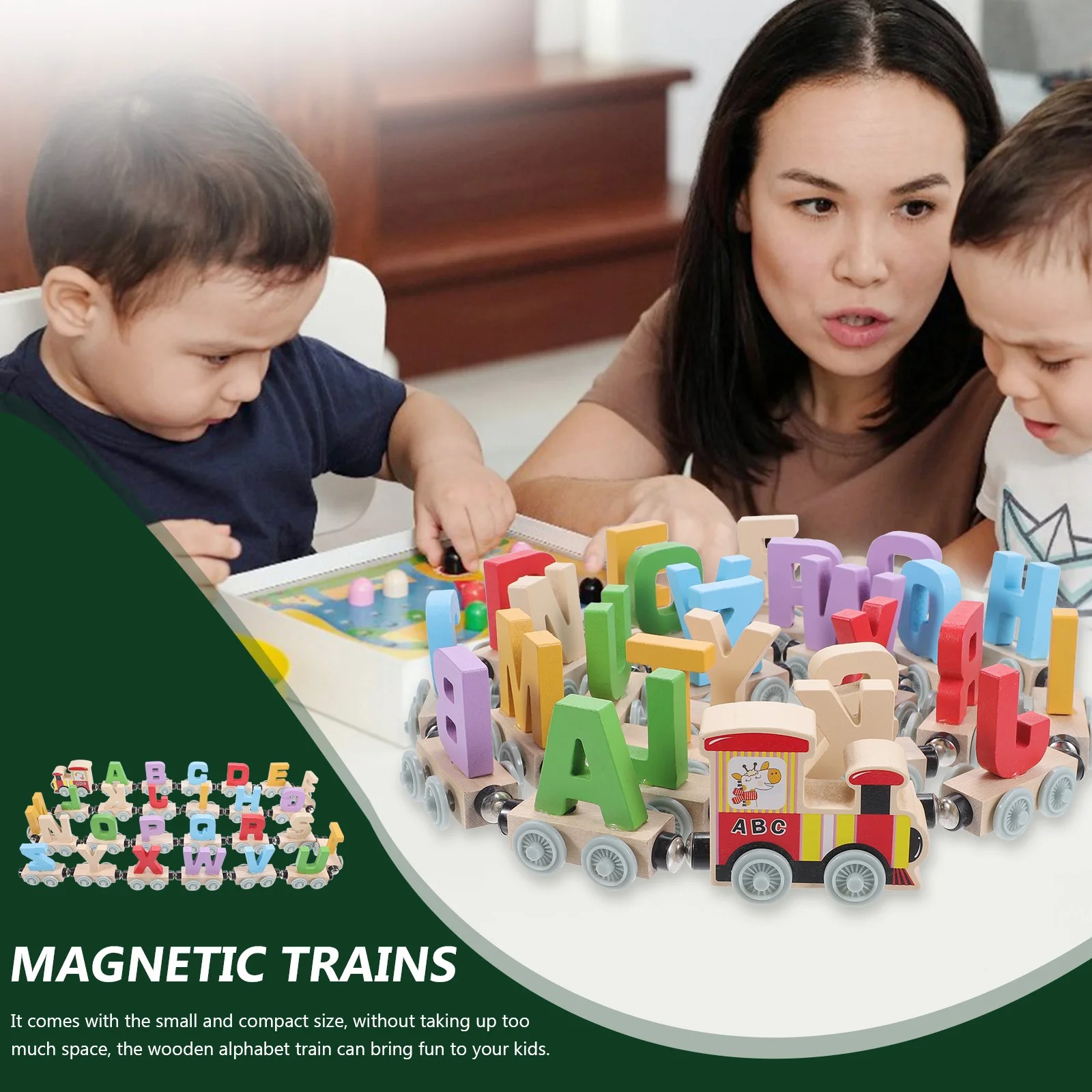 Montessori Wooden Train Toy Ea - Kids Educational Box avaliação e preço
