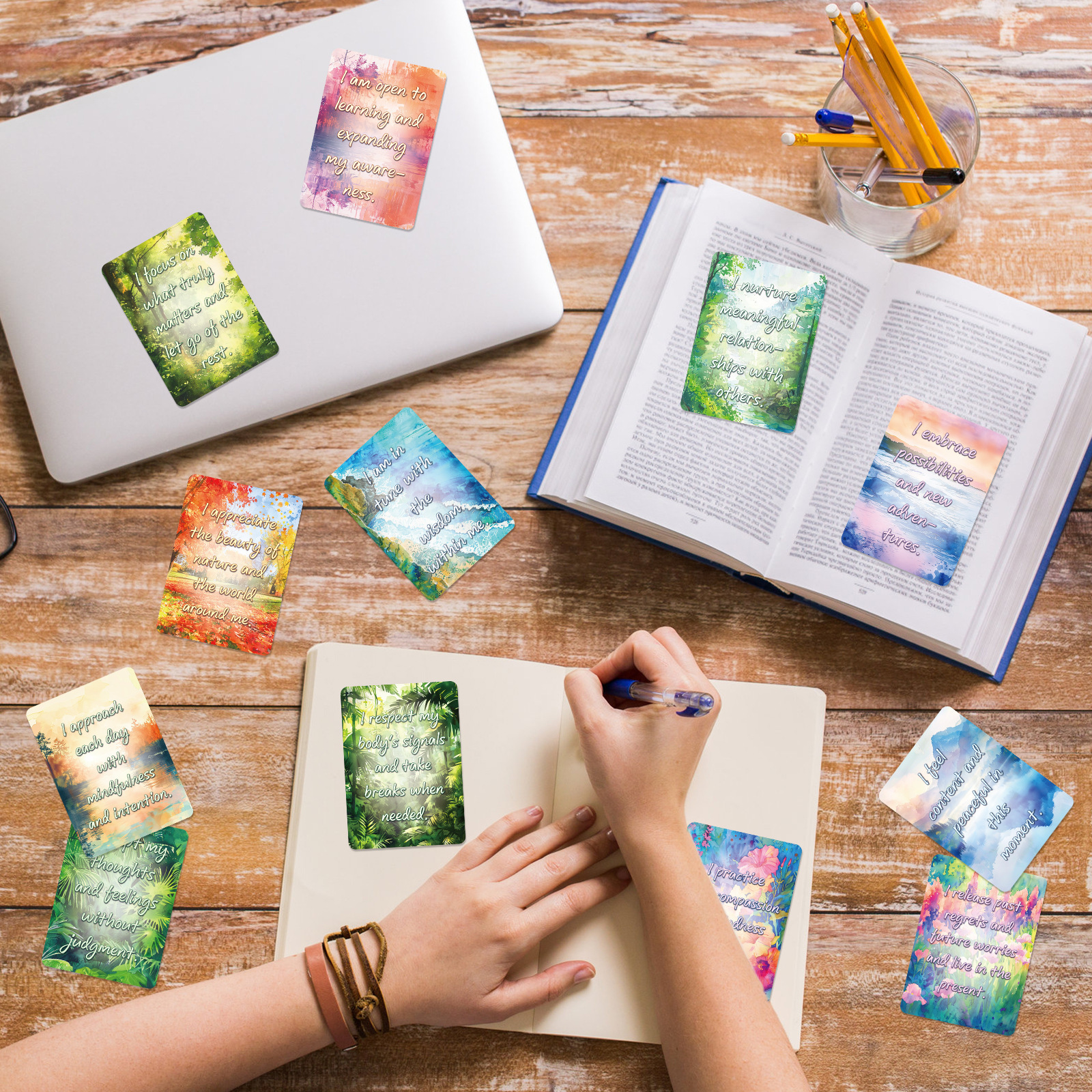 50Pcs Watercolor Landscape Ins - Kids Education Quotes avaliação e preço