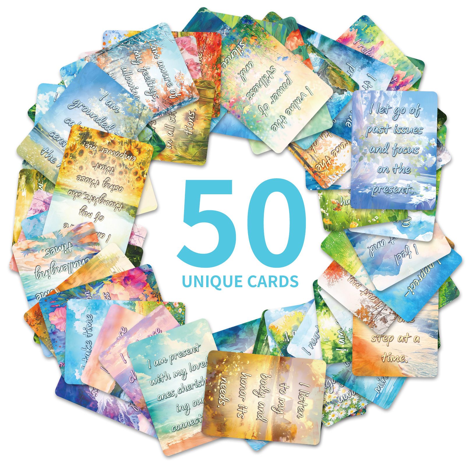 50Pcs Watercolor Landscape Ins - Kids Education Quotes avaliação e preço