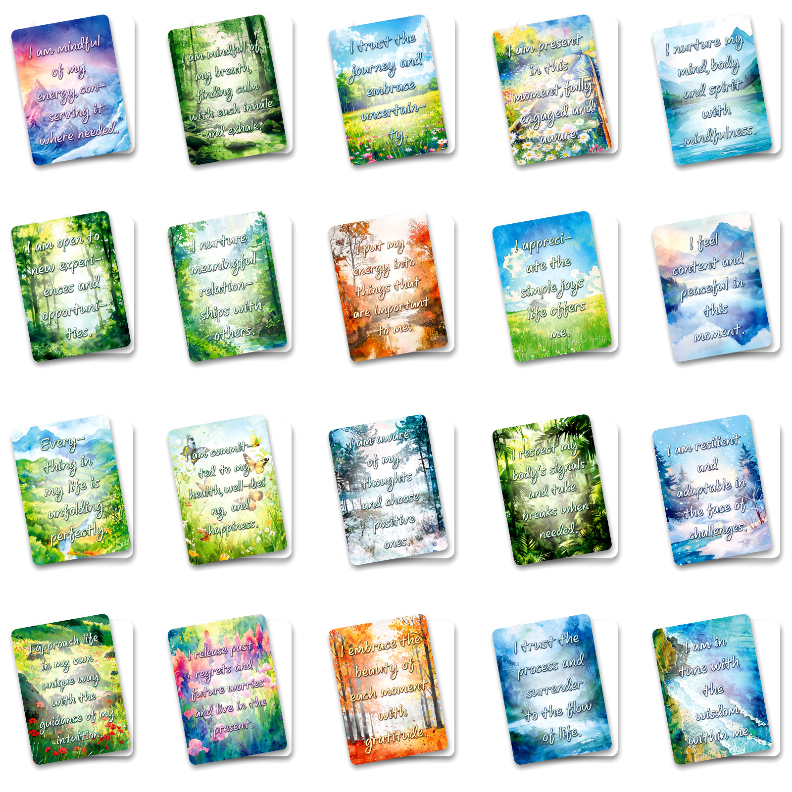 50Pcs Watercolor Landscape Ins - Kids Education Quotes avaliação e preço