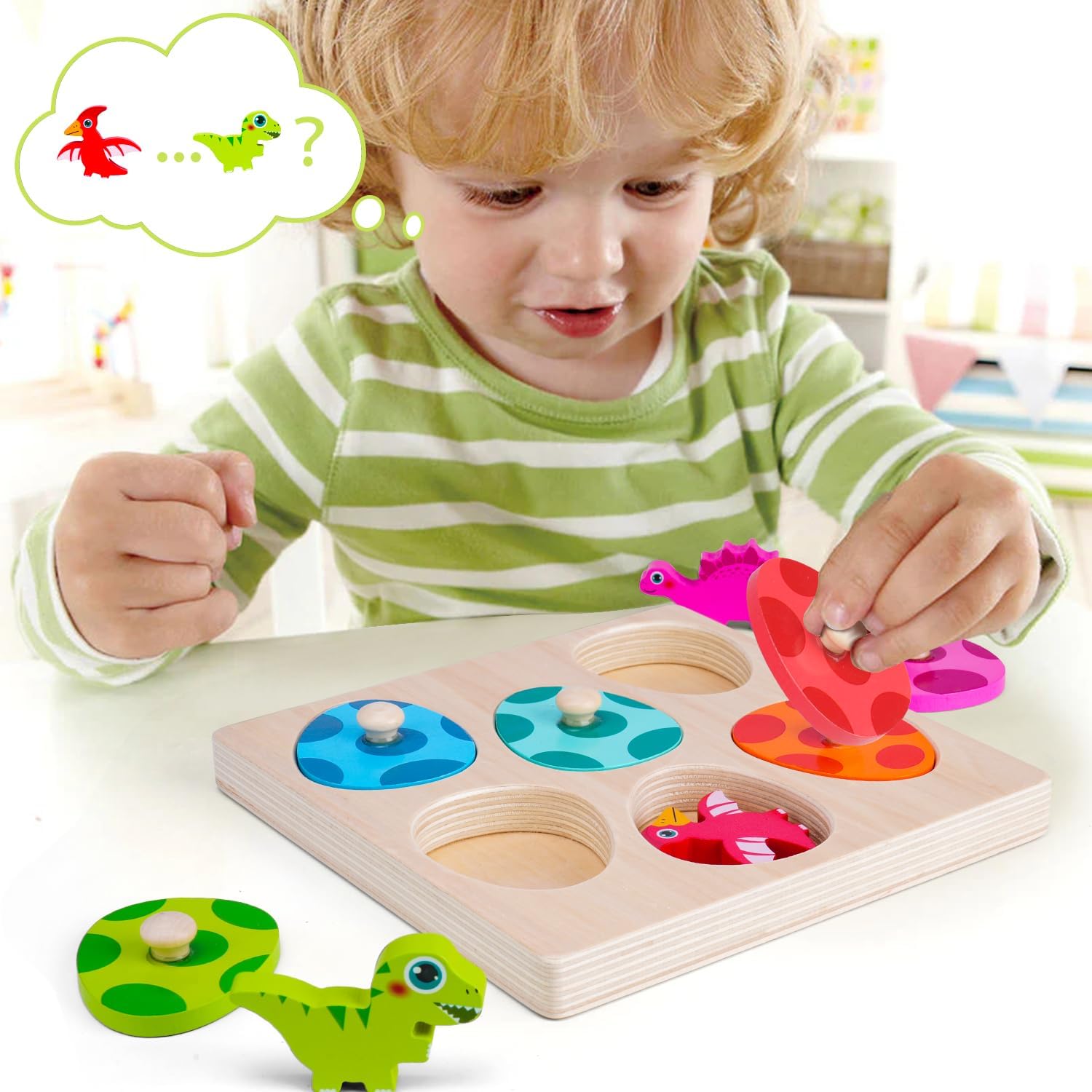 Wooden Dinosaur Jigsaw Puzzle  - Kids Educational Box avaliação e preço